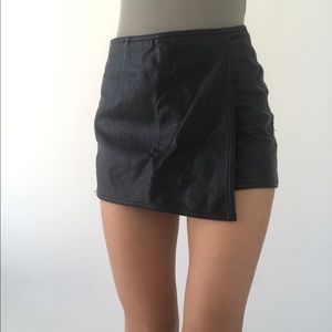 leather skort